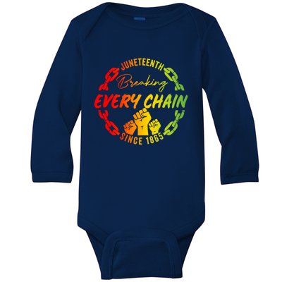 Junenth Cute Gift Breaking Every Chain Since 1865 Gift Baby Long Sleeve Bodysuit