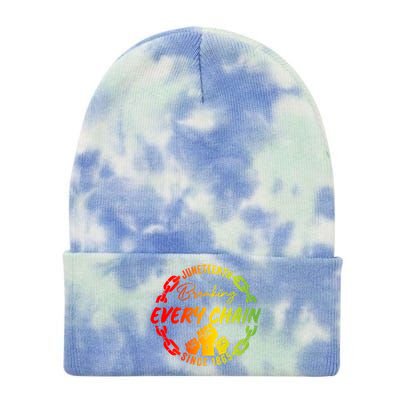 Junenth Cute Gift Breaking Every Chain Since 1865 Gift Tie Dye 12in Knit Beanie