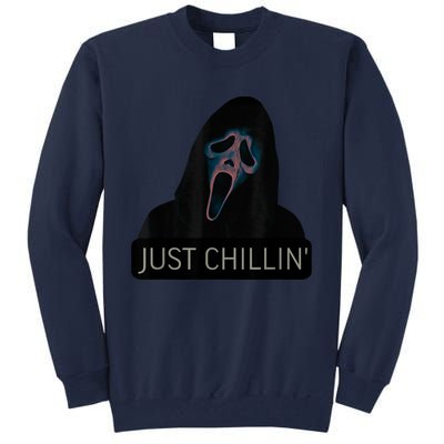 Just Chillin Ghost Face Tall Sweatshirt