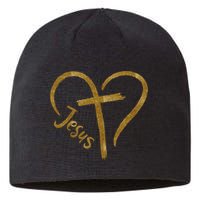 Jesus Cross Heart Christianity Sustainable Beanie