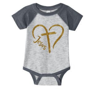 Jesus Cross Heart Christianity Infant Baby Jersey Bodysuit