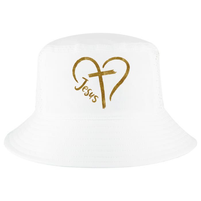 Jesus Cross Heart Christianity Cool Comfort Performance Bucket Hat