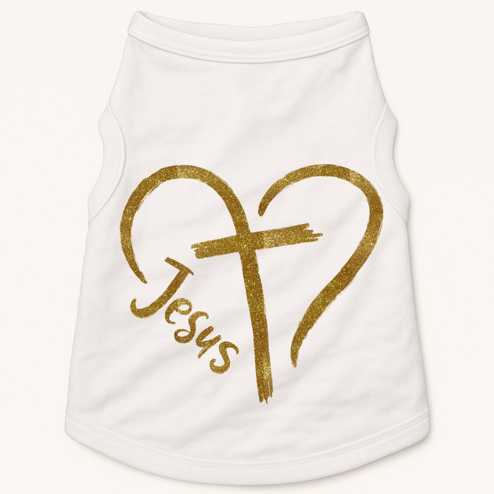 Jesus Cross Heart Christianity Doggie Tank