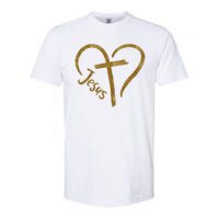 Jesus Cross Heart Christianity Softstyle CVC T-Shirt