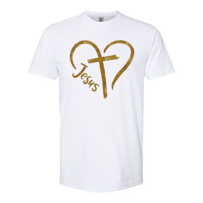 Jesus Cross Heart Christianity Softstyle® CVC T-Shirt