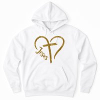 Jesus Cross Heart Christianity Hoodie