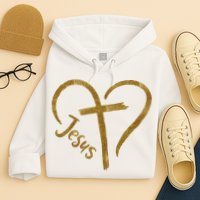 Jesus Cross Heart Christianity Hoodie