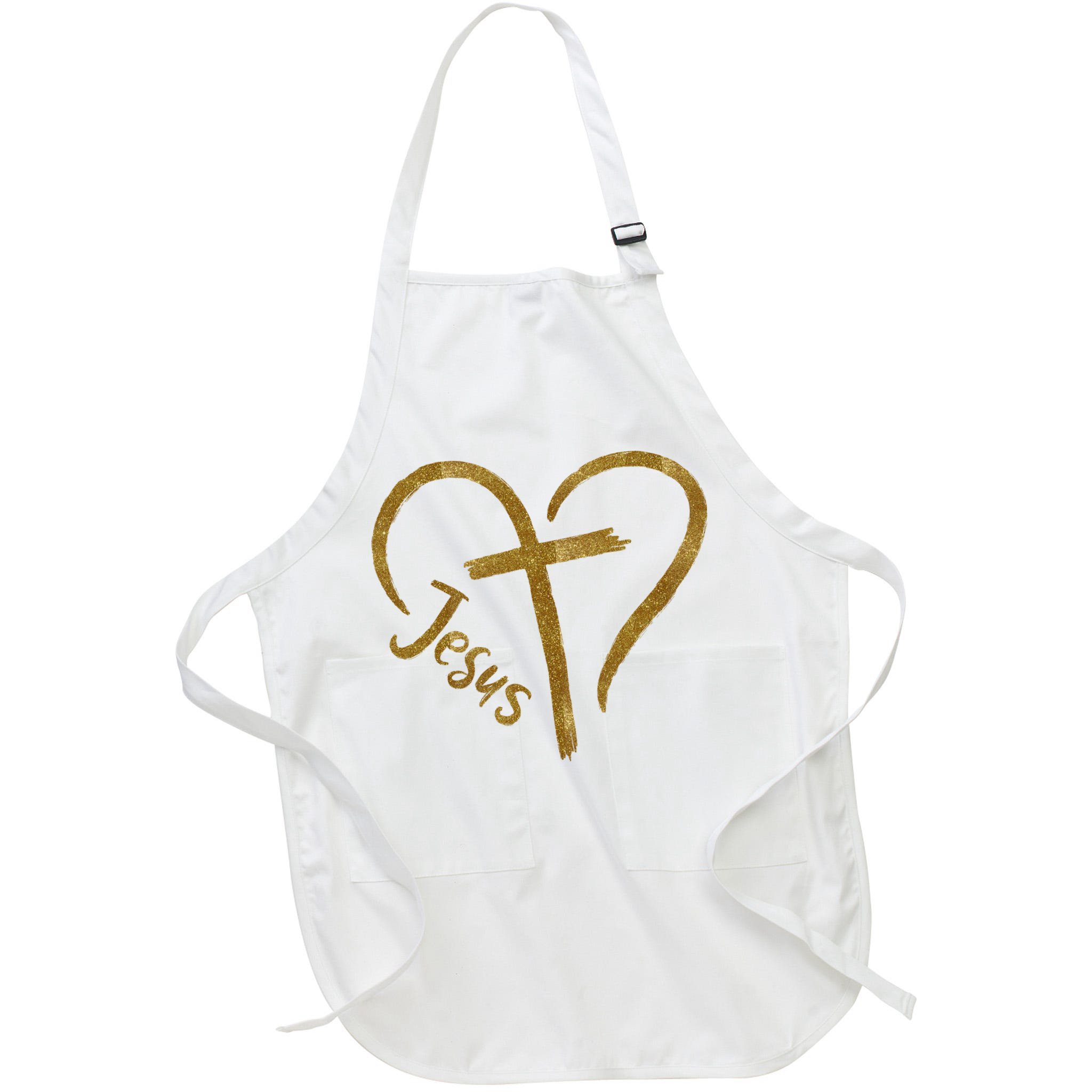 Jesus Cross Heart Christianity Apron