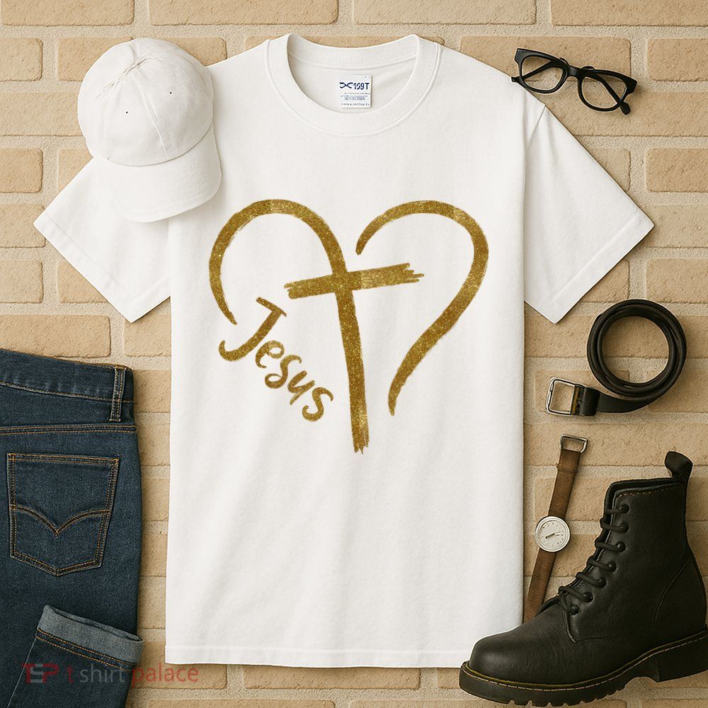 Jesus Cross Heart Christianity Tall T-Shirt