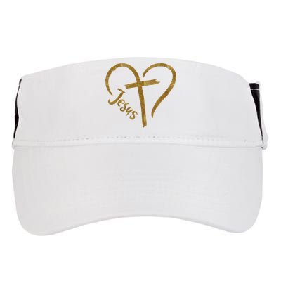 Jesus Cross Heart Christianity Adult Drive Performance Visor