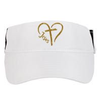 Jesus Cross Heart Christianity Adult Drive Performance Visor