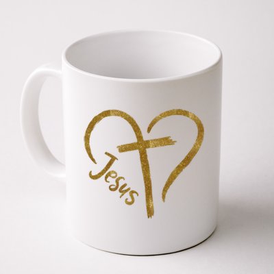 Jesus Cross Heart Christianity Coffee Mug