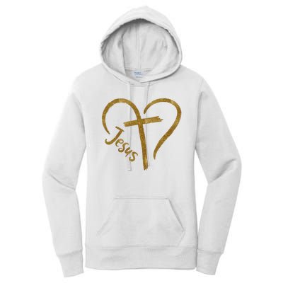 Jesus Cross Heart Christianity Women's Pullover Hoodie