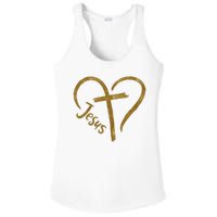 Jesus Cross Heart Christianity Ladies PosiCharge Competitor Racerback Tank