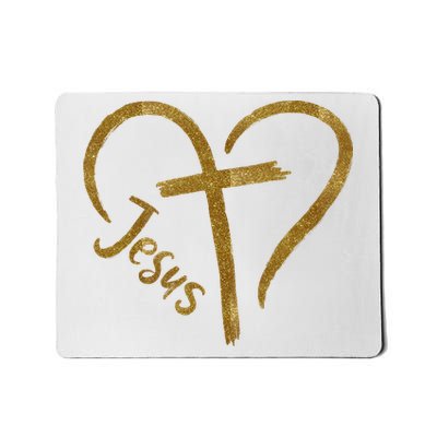 Jesus Cross Heart Christianity Mousepad