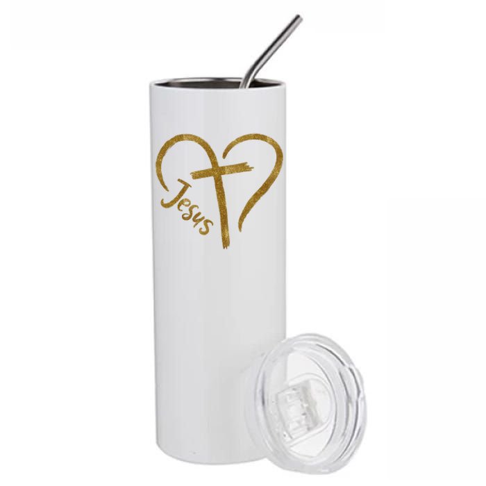 Jesus Cross Heart Christianity Stainless Steel Tumbler