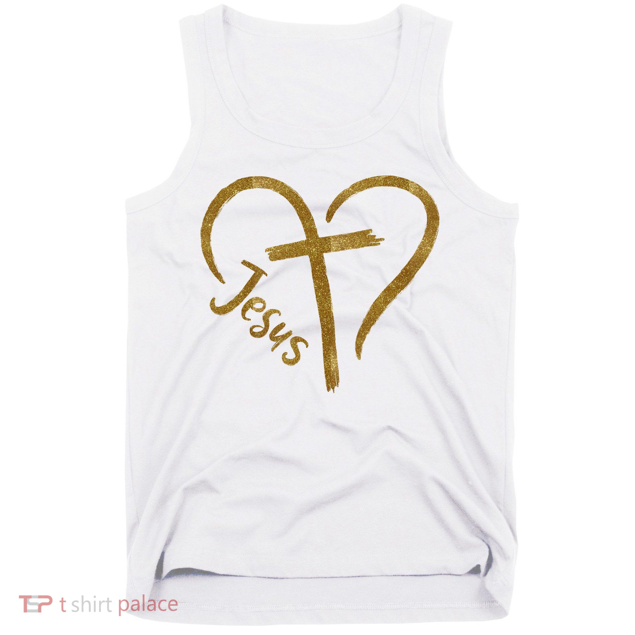 Jesus Cross Heart Christianity Tank Top