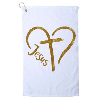 Jesus Cross Heart Christianity Golf Towel