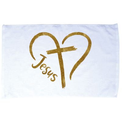 Jesus Cross Heart Christianity Microfiber Hand Towel