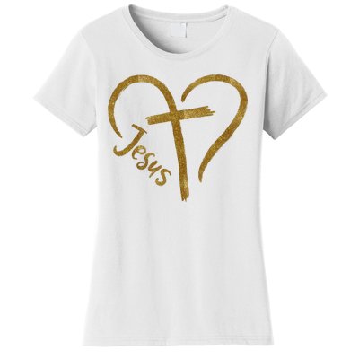 Jesus Cross Heart Christianity Women's T-Shirt