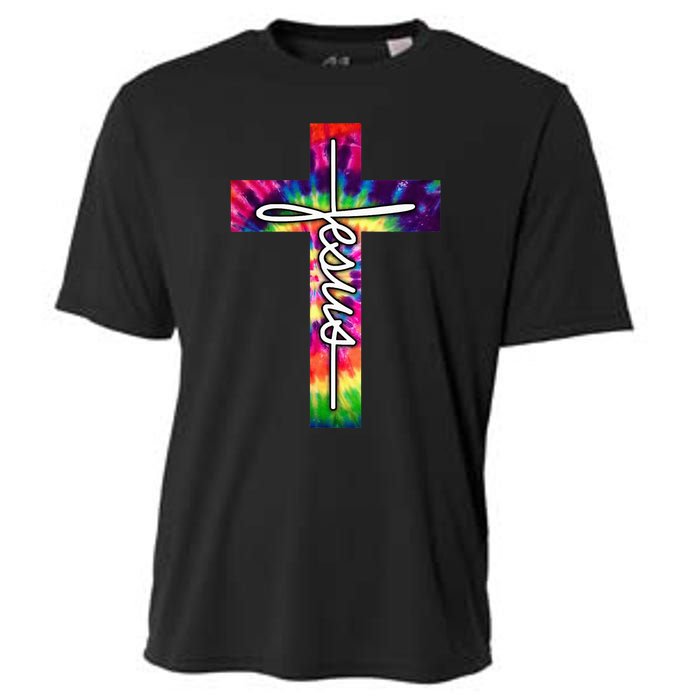 Jesus Christian Hippie Graphic Tees Tie Dye Cross Cooling Performance Crew T-Shirt