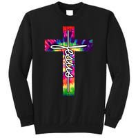 Jesus Christian Hippie Graphic Tees Tie Dye Cross Sweatshirt