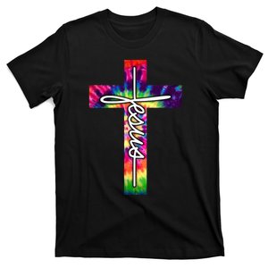 Jesus Christian Hippie Graphic Tees Tie Dye Cross T-Shirt