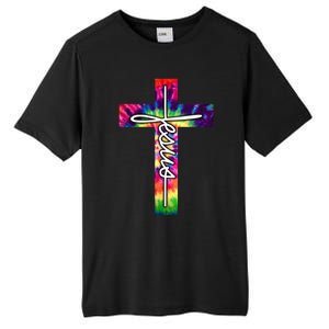 Jesus Christian Hippie Graphic Tees Tie Dye Cross Tall Fusion ChromaSoft Performance T-Shirt