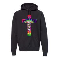 Jesus Christian Hippie Graphic Tees Tie Dye Cross Premium Hoodie