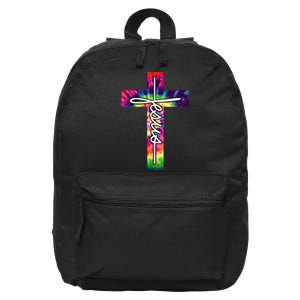 Jesus Christian Hippie Graphic Tees Tie Dye Cross 16 in Basic Backpack