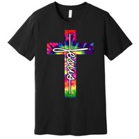 Jesus Christian Hippie Graphic Tees Tie Dye Cross Premium T-Shirt