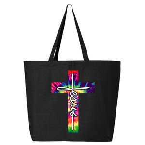 Jesus Christian Hippie Graphic Tees Tie Dye Cross 25L Jumbo Tote