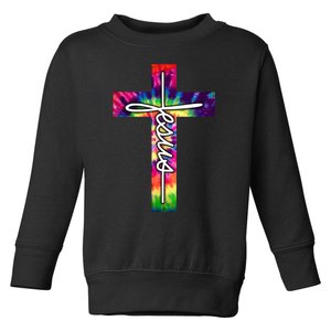 Jesus Christian Hippie Graphic Tees Tie Dye Cross Toddler Sweatshirt