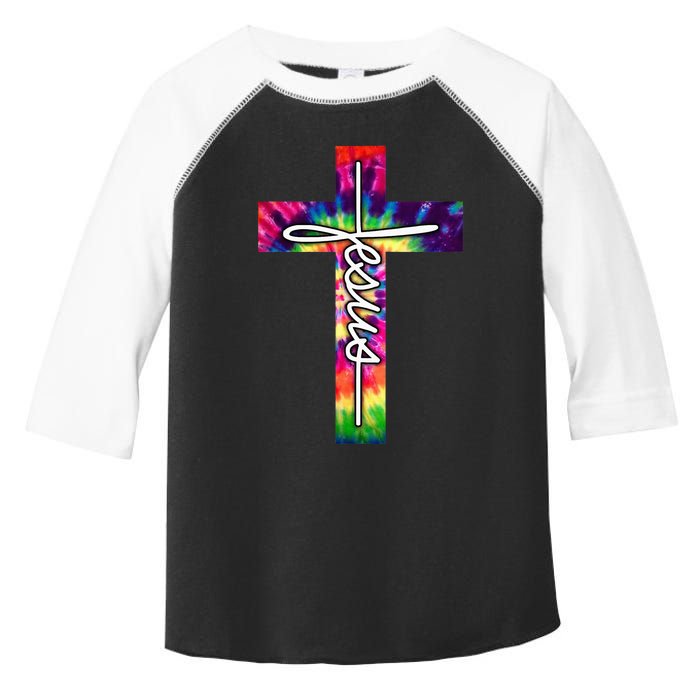 Jesus Christian Hippie Graphic Tees Tie Dye Cross Toddler Fine Jersey T-Shirt