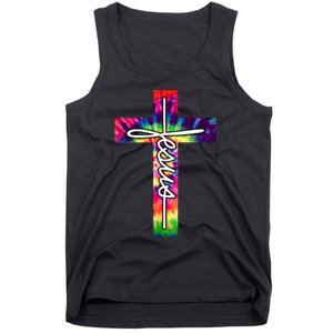 Jesus Christian Hippie Graphic Tees Tie Dye Cross Tank Top