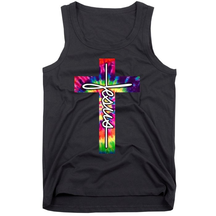 Jesus Christian Hippie Graphic Tees Tie Dye Cross Tank Top