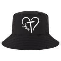 Jesus Cross Heart Cool Comfort Performance Bucket Hat