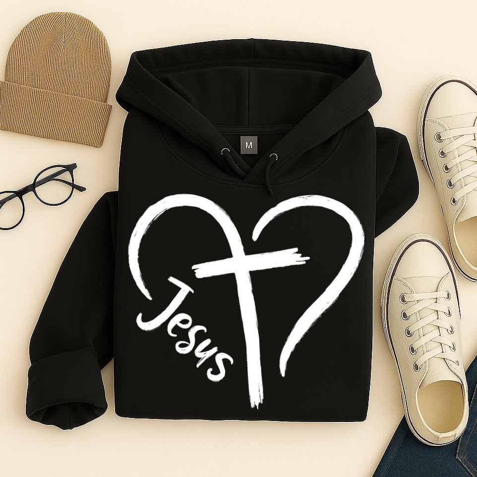 Jesus Cross Heart Hoodie