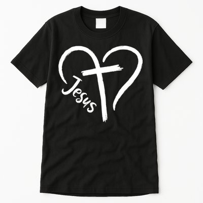 Jesus Cross Heart Tall T-Shirt