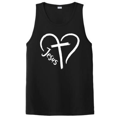 Jesus Cross Heart PosiCharge Competitor Tank