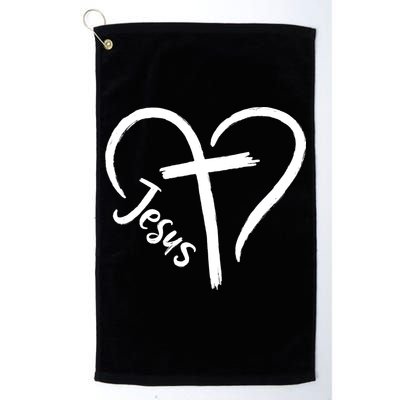 Jesus Cross Heart Golf Towel