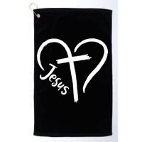 Jesus Cross Heart Golf Towel