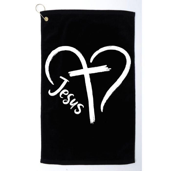 Jesus Cross Heart Golf Towel