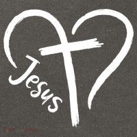 Jesus Cross Heart Cotton Canvas Backpack