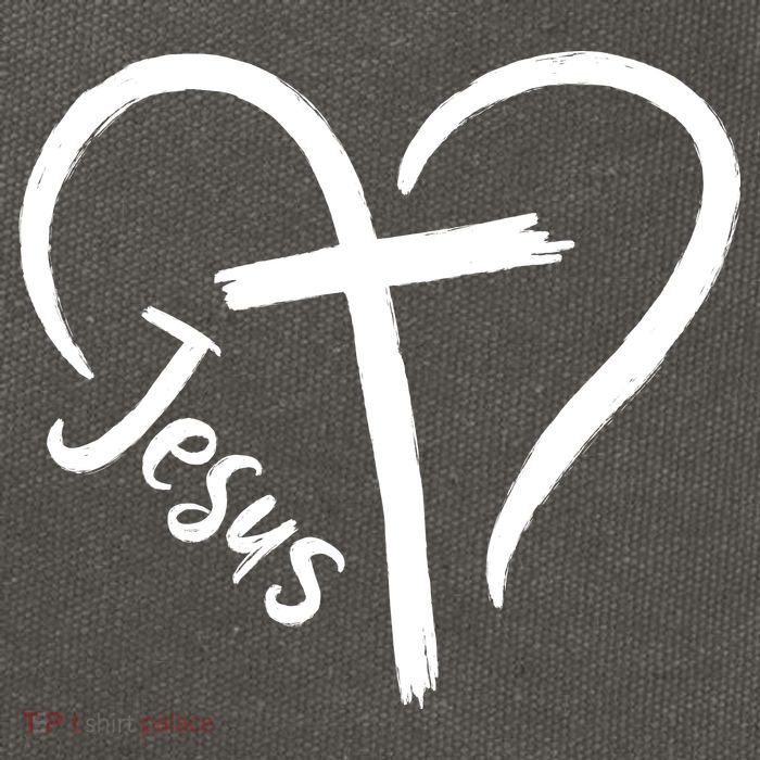 Jesus Cross Heart Cotton Canvas Backpack
