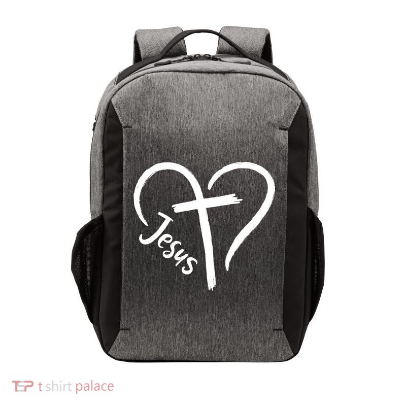 Jesus Cross Heart Vector Backpack