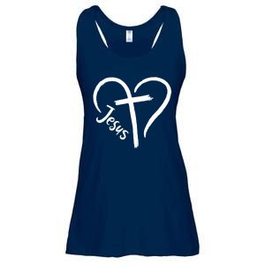 Jesus Cross Heart Ladies Essential Flowy Tank