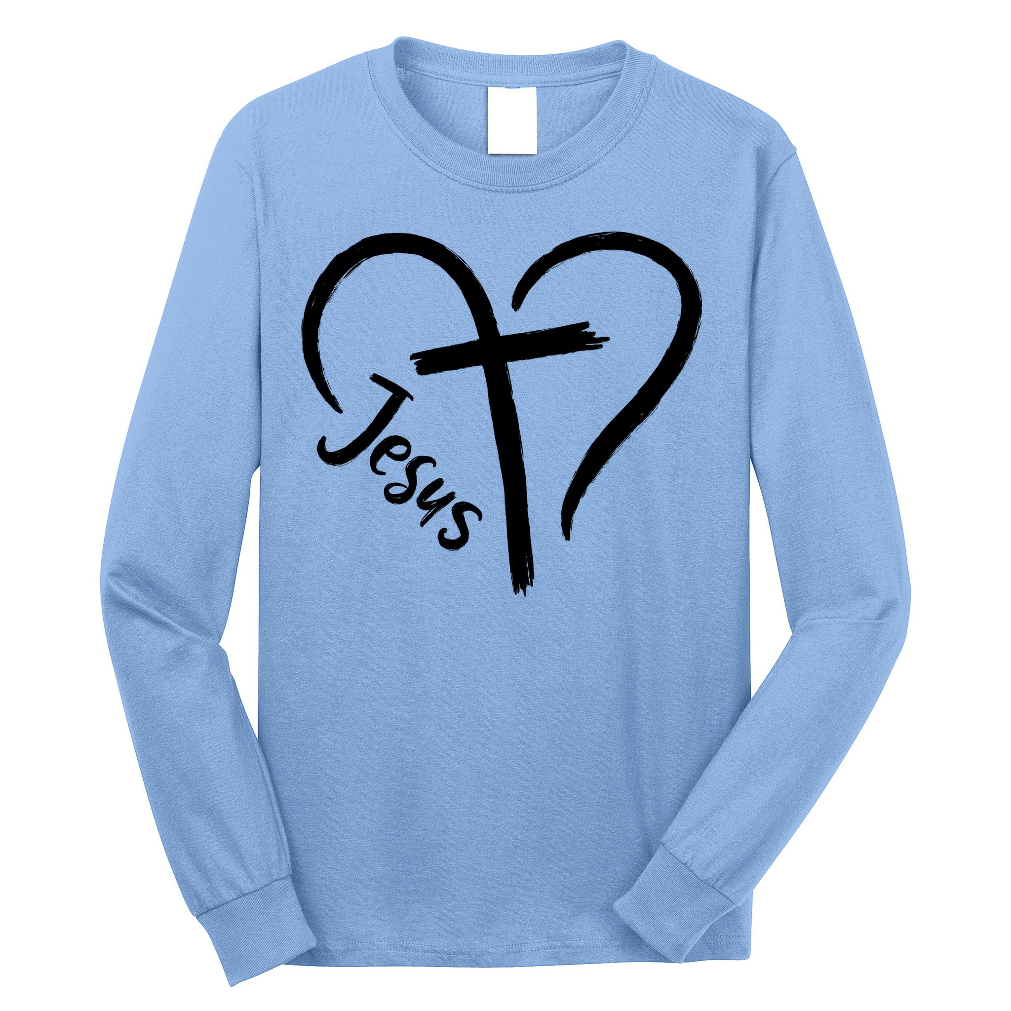 Jesus Cross Heart Long Sleeve Shirt