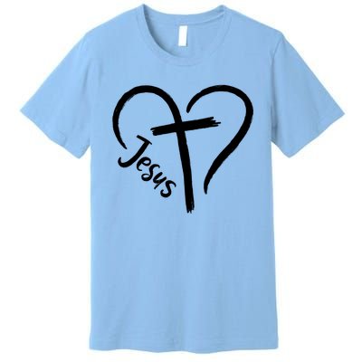 Jesus Cross Heart Premium T-Shirt