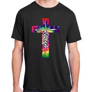 Jesus Christian Hippie Graphic Tees Tie Dye Cross Adult ChromaSoft Performance T-Shirt